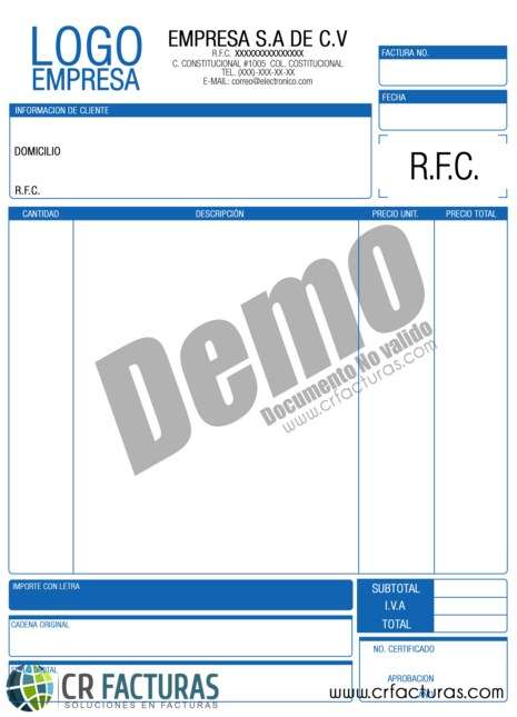 Diseño de Plantillas Factura AdminPAQ, ContPAQ CFD, CFDI